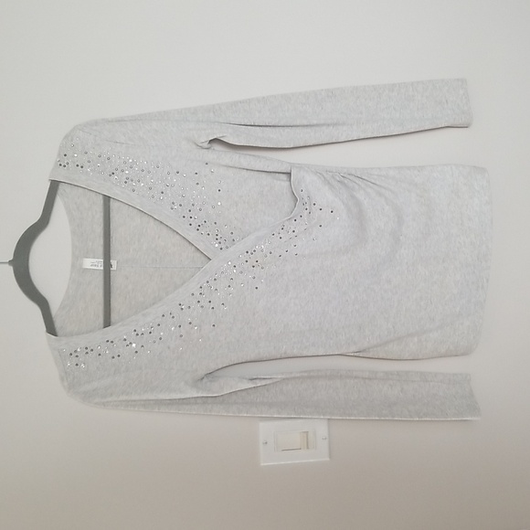 Tee Shop  gathered longsleeve t shirt with crystals - Picture 5 of 6